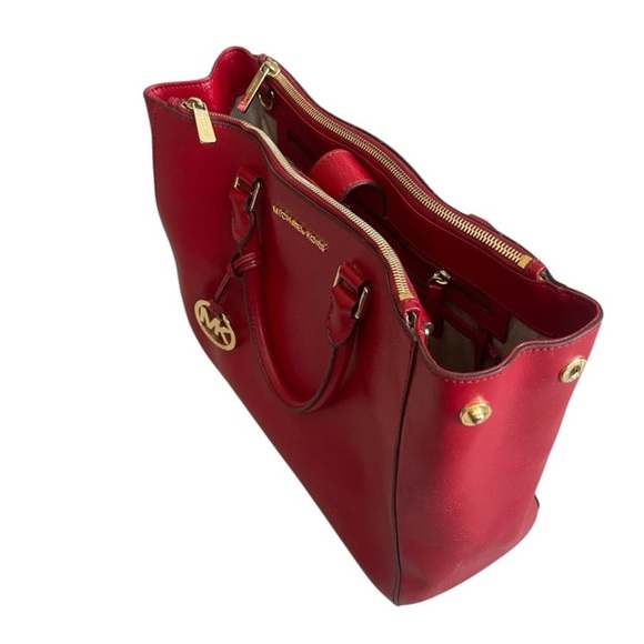 MICHAEL KORS Red Leather Satchel - Picture 5 of 15
